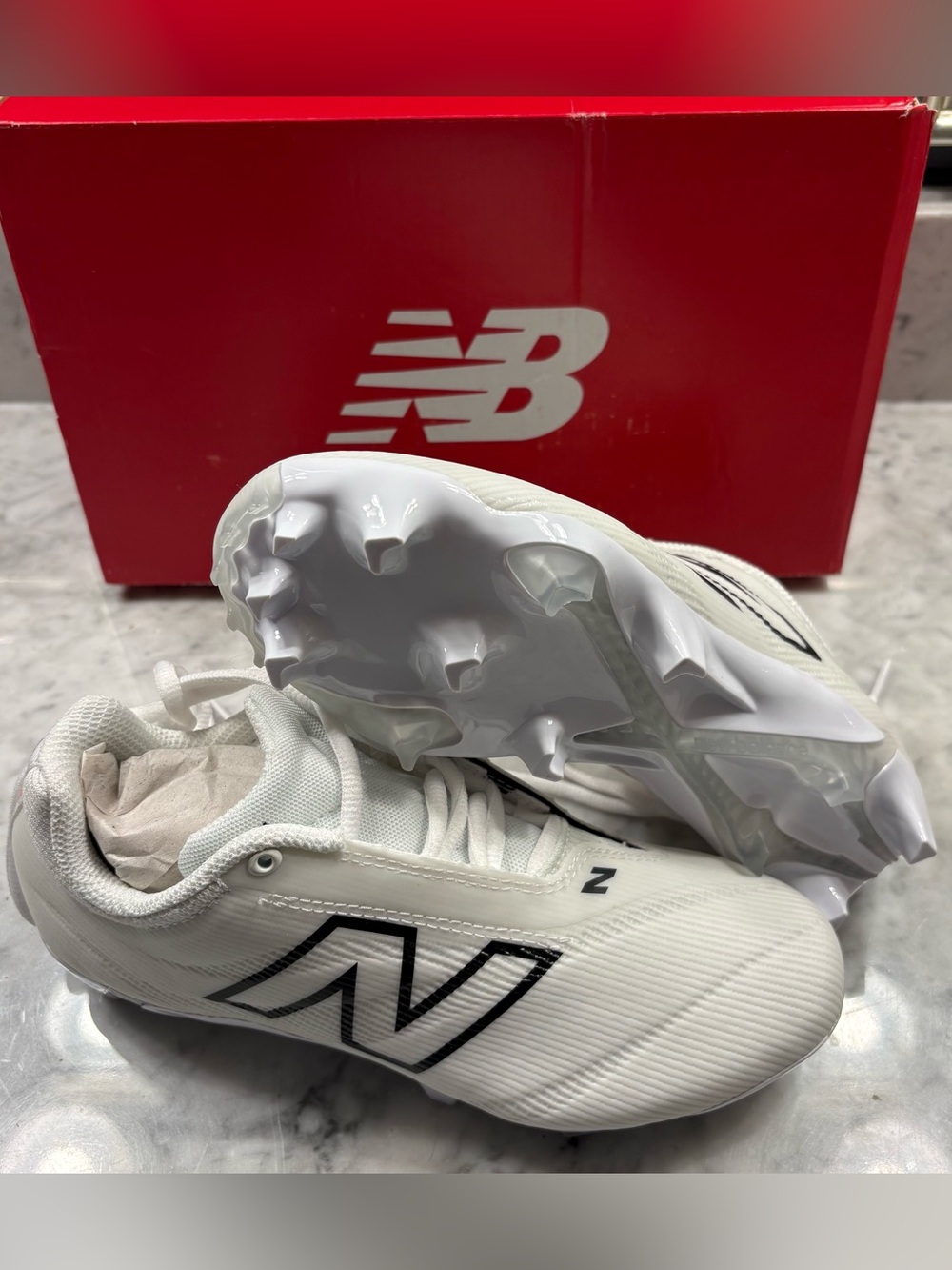 New Balance Burn X4 Women's Lacrosse Cleats Size 5.5 White Black
